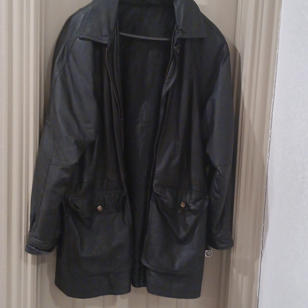 Leather coat black